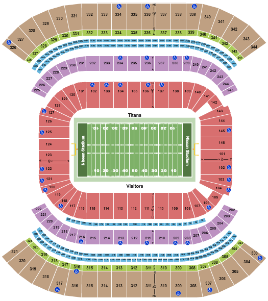 Nissan Stadium Nashville Bowl Seating Chart